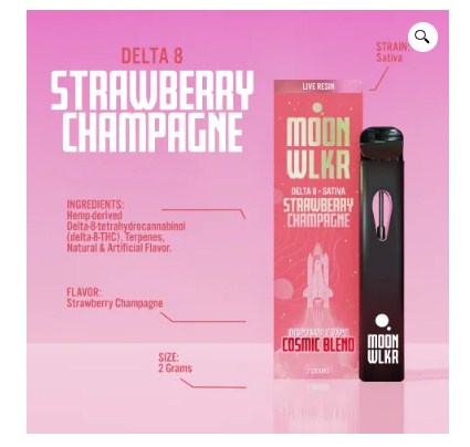 Delta 8 THC Disposable Vape | 2g | Strawberry Champagne