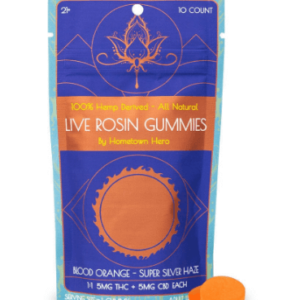 Delta-9 5mg Live Rosin Gummies + CBD (Blood Orange)