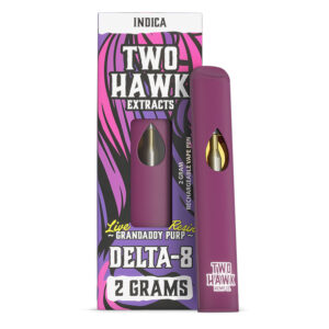 Live Resin Delta 8 THC Vape Pen – Granddaddy Purp – Indica 2g – Two Hawk Hemp Co.