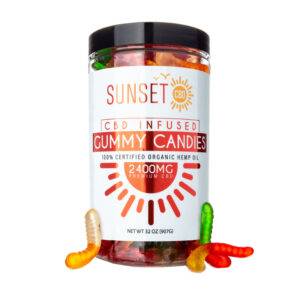 Broad Spectrum CBD Gummies – Gummy Worms – Sunset CBD