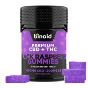 CBD + Delta 9 THC Gummies – Black Raspberry – Binoid
