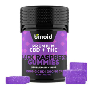 CBD + Delta 9 THC Gummies – Black Raspberry – Binoid