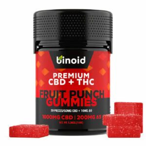 CBD + Delta 9 THC Gummies – Fruit Punch – Binoid
