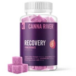 Canna River – CBD Edible – Broad Spectrum Recovery Pomegranate Gummies – 20mg