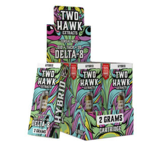 Delta 8 THC Vape Cartridge with D10 + THC-P – Cereal Milk – Hybrid 2g – Two Hawk Hemp Co.