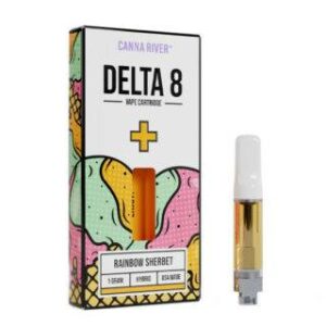 Delta 8 THC Vape Cartridge – Rainbow Sherbet – Hybrid 1g – Canna River