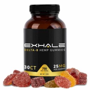 Exhale – Delta 8 Gummies – Vegan Full Spectrum Gummies – 25mg