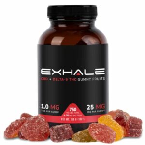 Exhale – Delta 9 Gummies – Vegan Full Spectrum Gummies – 25mg