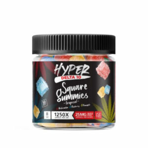Hyper – Delta 10 Edible – Square Gummies – Tropical – 25mg