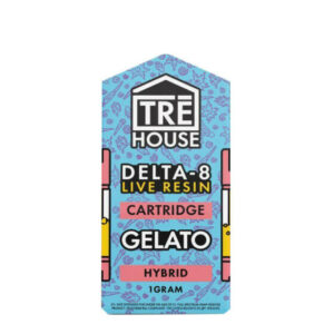 Live Resin Delta 8 Vape Cartridge – Gelato – Hybrid 1g – TRĒ House