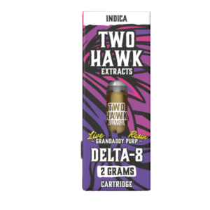 Live Resin Delta 8 Vape Cartridge – Granddaddy Purp – 2g – Two Hawk Hemp Co.