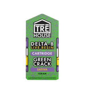 Live Resin Delta 8 Vape Cartridge – Green Crack – Sativa 1g – TRĒ House