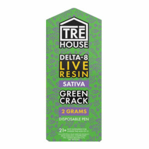 Live Resin Delta 8 Vape Pen – Green Crack – 2g Sativa – TRĒ House