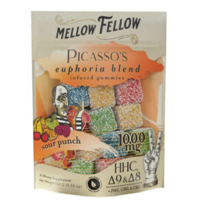 Picasso’s Euphoria Blend Delta 8 THC Gummies with D9 + HHC + CBG + CBD + THC-P – Sour Punch – Mellow Fellow