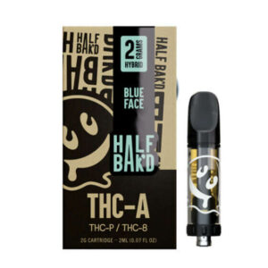 THC Cartridge – THC-ATHC-PDelta 8 Cartridge – Blue Face (Hybrid) – 2g – By Half Bakd