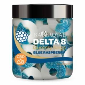 CBD + Delta 8 THC Gummies – Blue Raspberry Rings – RA Royal CBD