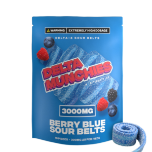 Delta 8 Gummies – Blue Berry Sour Belts – Delta Munchies