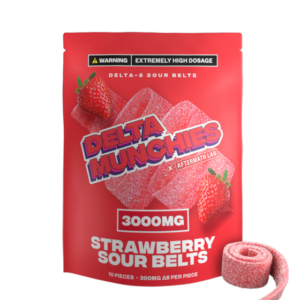 Delta 8 Gummies – Strawberry Sour Belts – Delta Munchies