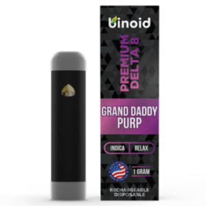Delta 8 THC Vape Pen – Granddaddy Purp – Indica 1g – Binoid