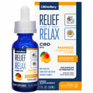 Relief + Relax Full Spectrum CBD Oil Tincture – Mango – 2500mg – CBDistillery