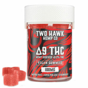 Vegan Delta 9 THC Gummies – Strawberry – Two Hawk Hemp Co.