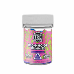 Delta 10 THC Gummies with D9 + HHC – Blue Raspberry – TRĒ House