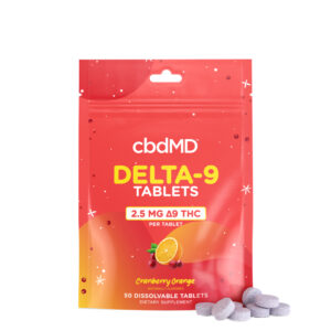 Dissolvable Delta 9 THC Tablets – Cranberry Orange – cbdMD