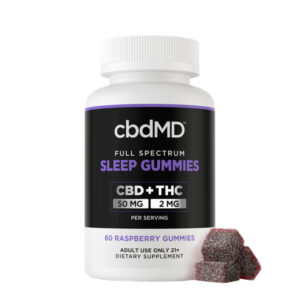 Full Spectrum CBD + THC Gummies for Sleep – Raspberry – cbdMD