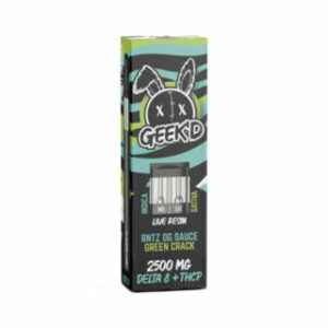 Live Resin Delta 8 THC Vape Pen with PHC + THCJD – Green Crack & Runtz OG – 2.5g – Geek’d