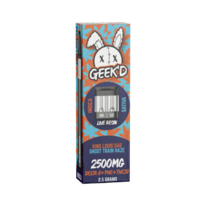 Live Resin Delta 8 THC Vape Pen with PHC + THCJD – King Louie’s Gas & Ghost Train Haze – 2.5g – Geek’d
