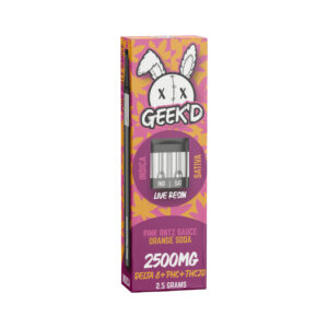 Live Resin Delta 8 THC Vape Pen with PHC + THCJD – Pink RNTZ Sauce & Orange Soda – 2.5g – Geek’d