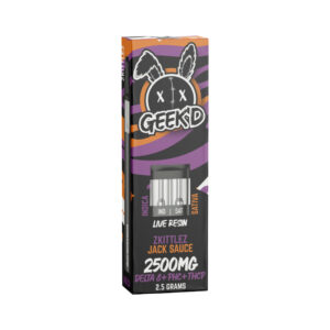 Live Resin Delta 8 THC Vape Pen with PHC + THCJD – Zkittles & Jack Sauce – 2.5g – Geek’d