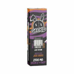 Live Resin Delta 8 THC Vape Pen with THC-P – Jack Sauce & Zkittlez – 2.5g – Geek’d