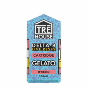 Live Resin Delta 8 Vape Cartridge – Gelato – Hybrid 1g – TRĒ House