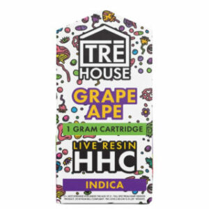 Live Resin HHC Vape Cartridge – Grape Ape – Indica 1g – TRĒ House