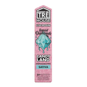 Live Rosin Liquid Diamonds THC Vape Pen with D8 + D9 + D10 + HHC + THC-P – Candy Land – Sativa 2g – TRĒ House