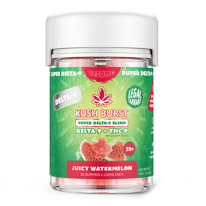 Super Delta 9 Blend THC Gummies with THC-P + Delta 8 – Juicy Watermelon – Kush Burst