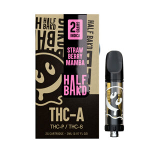 THC Cartridge – THC-A:THC-P:Delta 8 Cartridge – Strawberry Mamba (Indica) – 2g – By Half Bak’d
