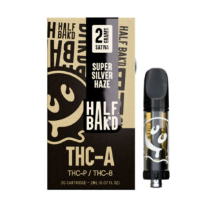 THC Cartridge – THC-A:THC-P:Delta 8 Cartridge – Super Silver Haze (Sativa) – 2g – By Half Bak’d