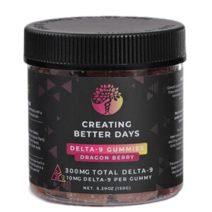 THC Gummies – Full Spectrum D9 Dragon Berry Gummies – 10mg – By Creating Better Days