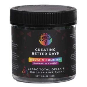 THC Gummies – Full Spectrum Rainbow Candy Delta 9 Gummies – 10mg – By Creating Better Days