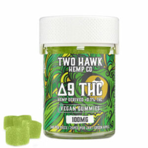 Vegan Delta 9 THC Gummies – Green Apple – Two Hawk Hemp Co.